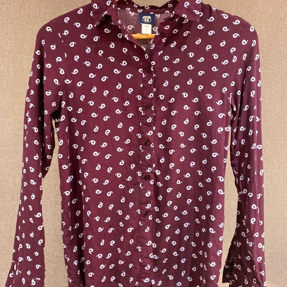 Route 66 Purple Paisley Collared Shirt - Picture 1 of 6